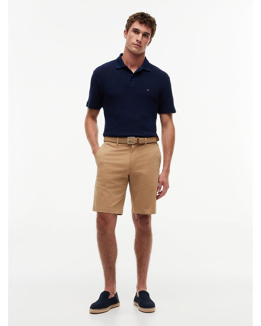 Tommy Hilfiger Natural Denton Twill Straight Fit Chino Shorts for men
