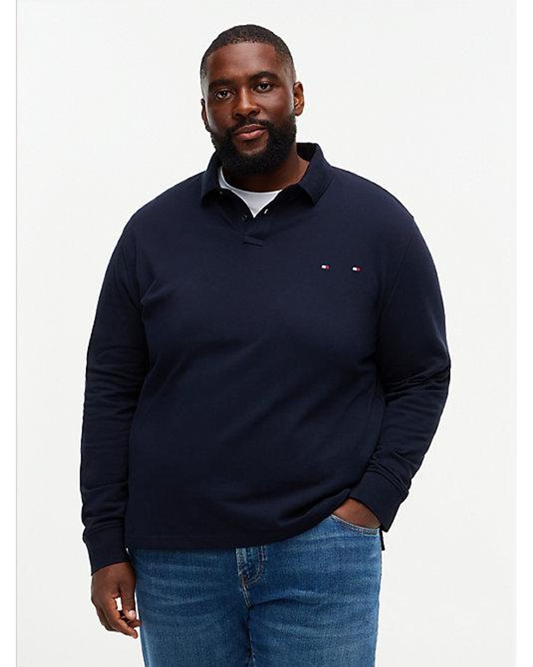 Tommy Hilfiger Blue Plus 1985 Regular Fit Long Sleeve Polo Shirt for men