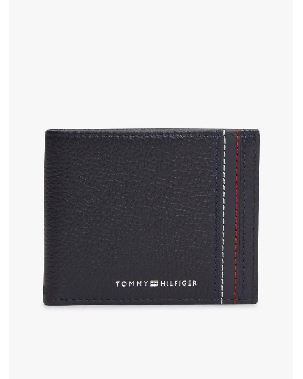 Tommy Hilfiger Black Leather Bifold Credit Card Wallet for men