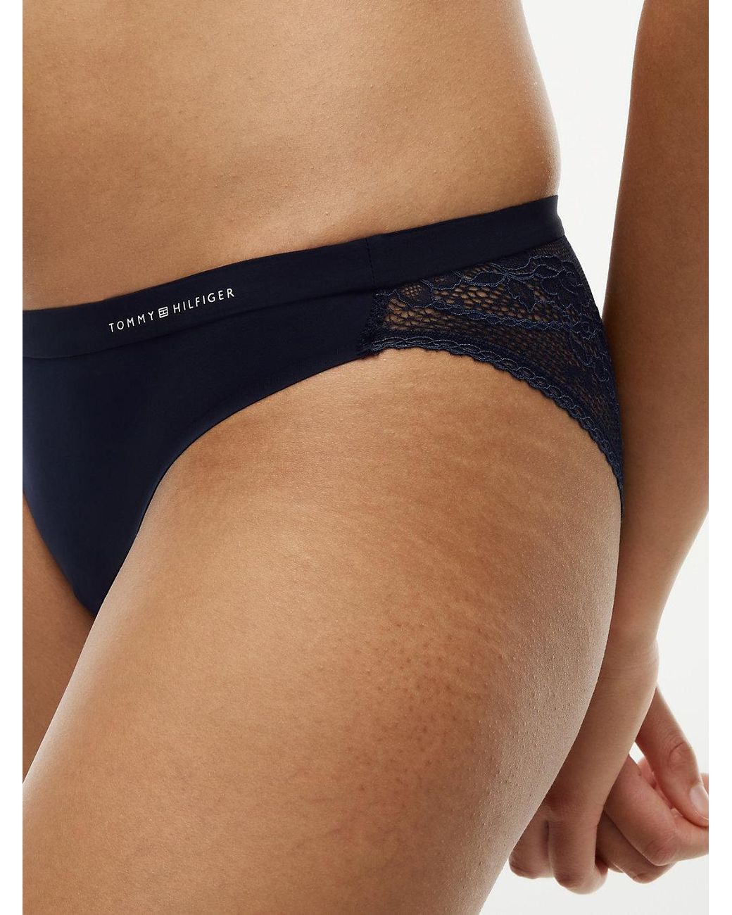 Tommy Hilfiger Blue Logo Waistband Lace Briefs