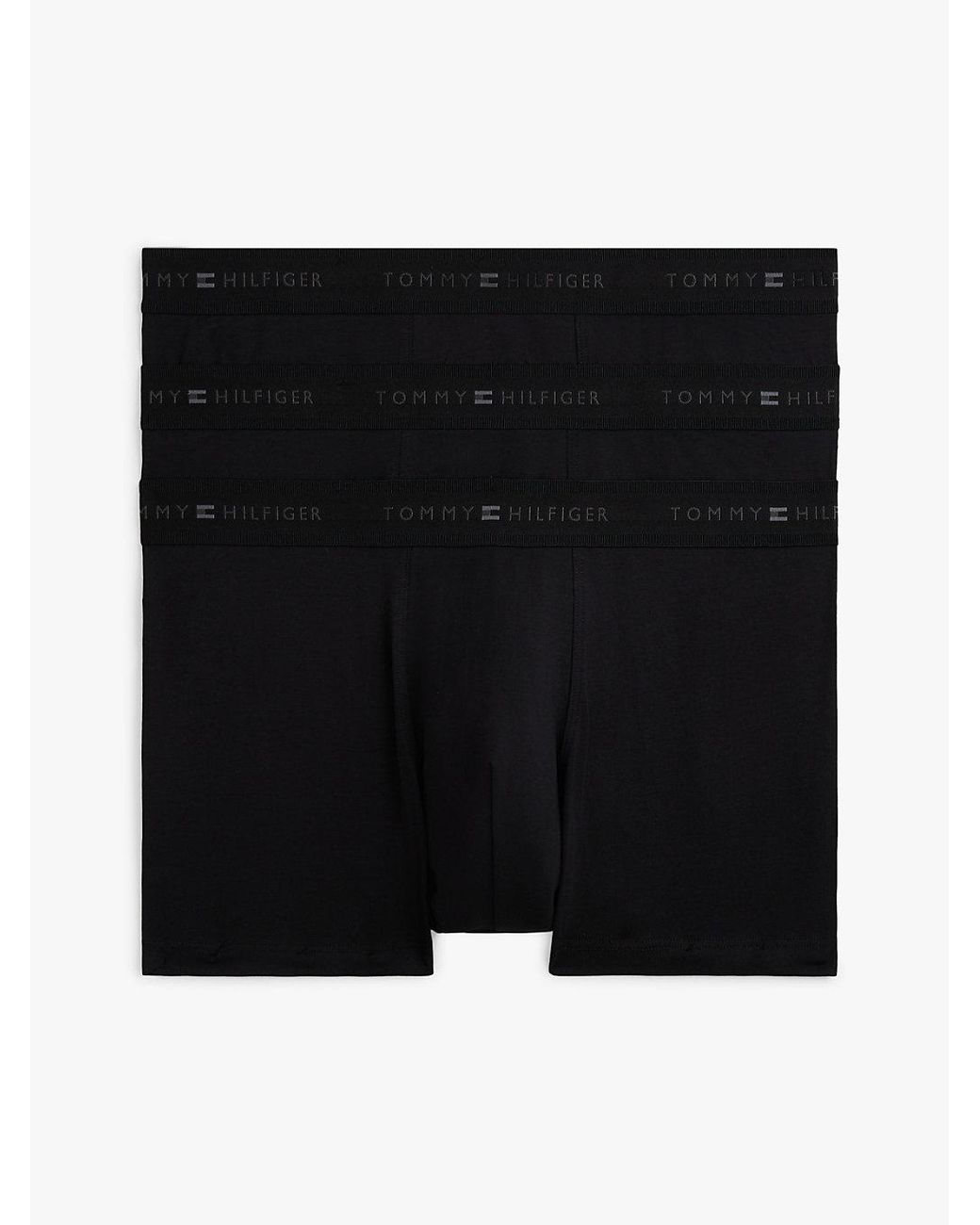 Tommy Hilfiger Black 3-Pack Signature Waistband Trunks for men