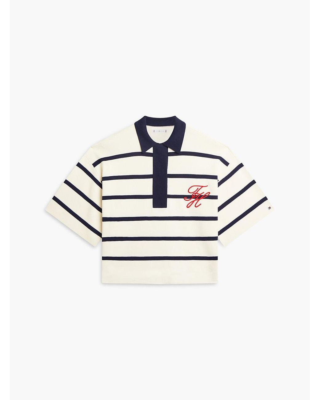 Tommy Hilfiger White Premium Knit-Tone Button Polo Jumper