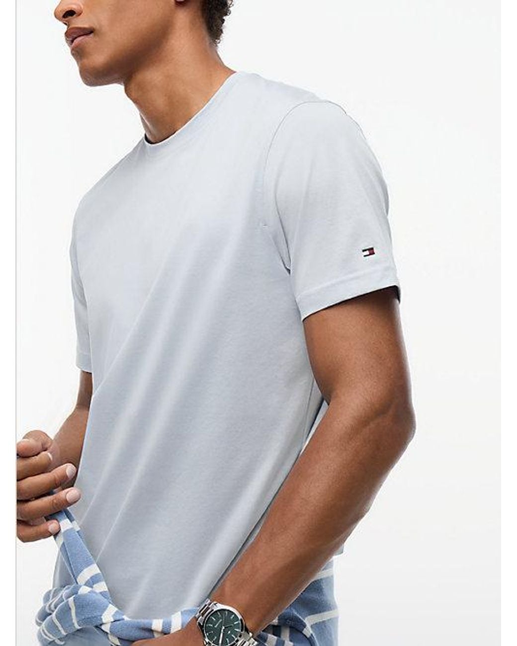 Tommy Hilfiger White New York Label Crew Neck T-Shirt for men