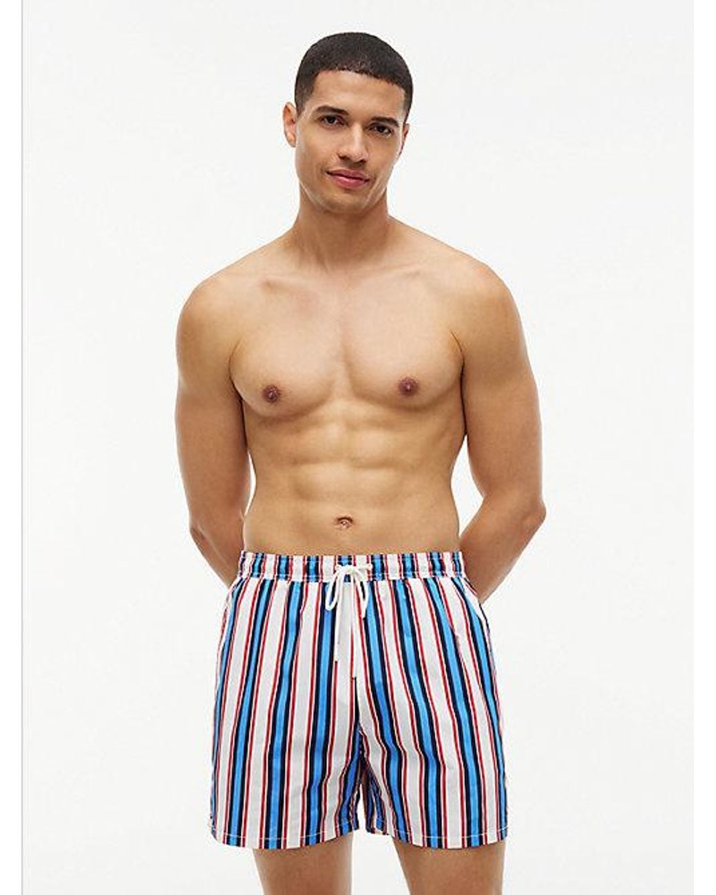 Tommy Hilfiger Blue Essential Print Mid Length Swim Shorts for men