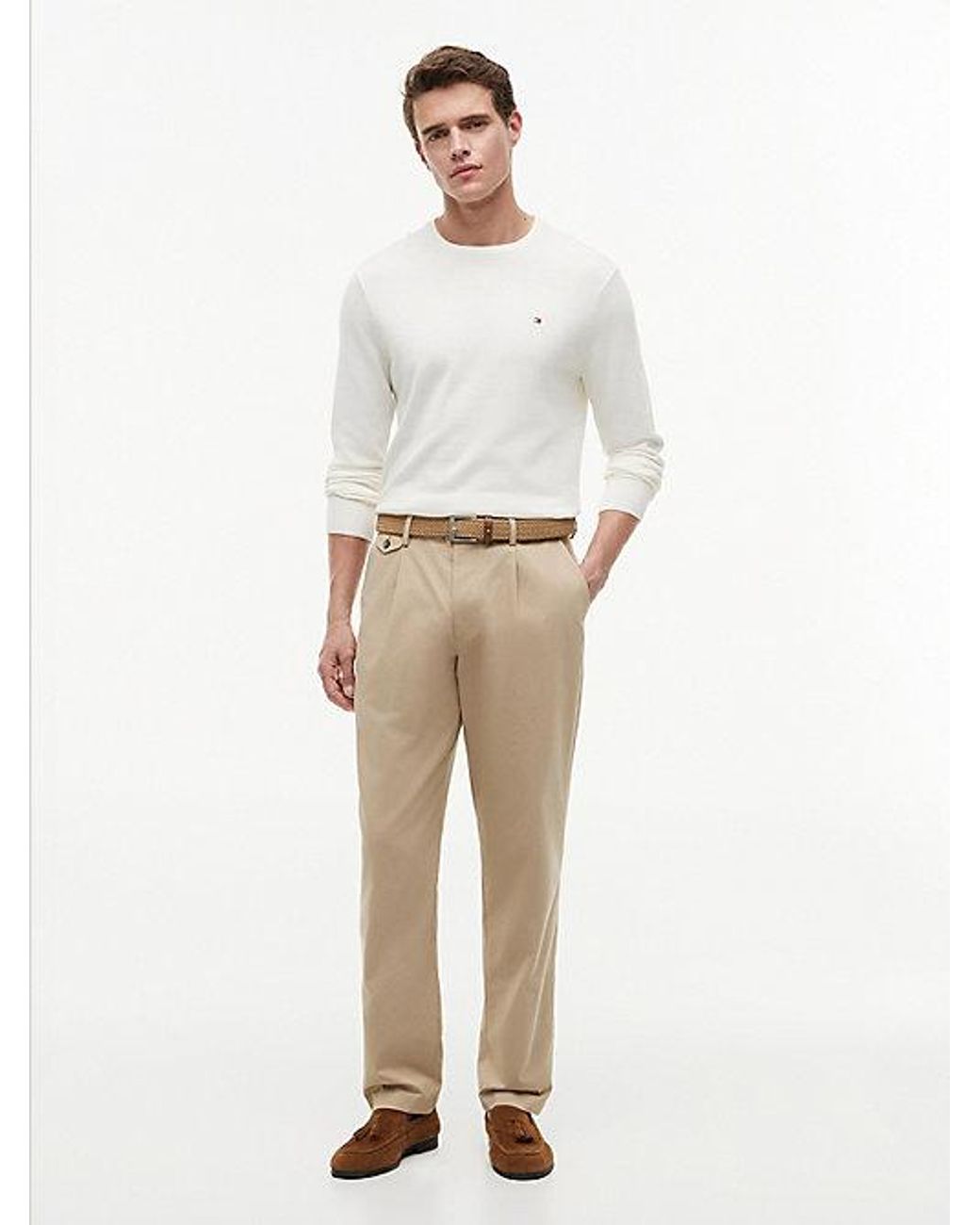 Tommy Hilfiger Natural Harlem Tech Tapered Twill Chinos for men