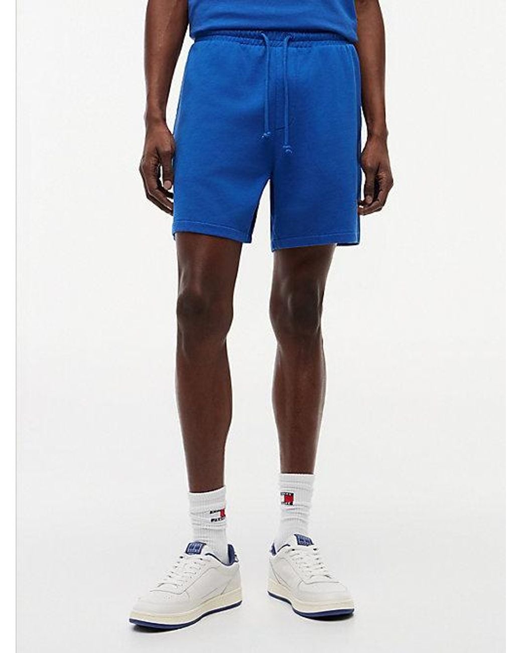 Tommy Hilfiger Blue Classic Tonal Logo Embroidery Sweat Shorts for men