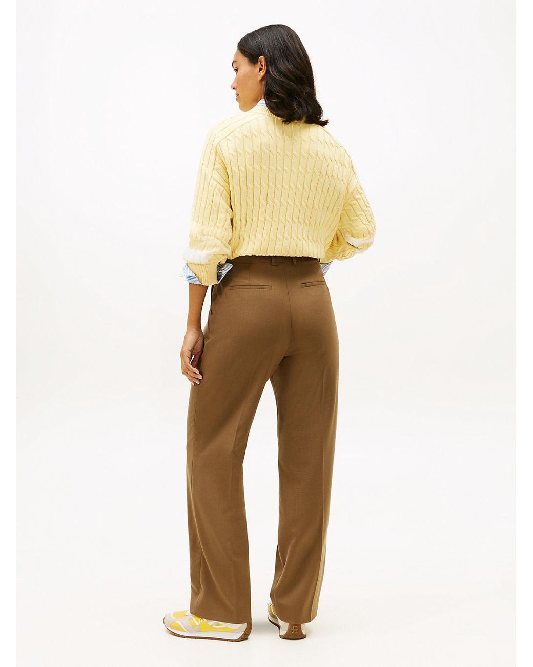 Tommy Hilfiger Metallic Timeless Pleated Relaxed Straight Leg Trousers
