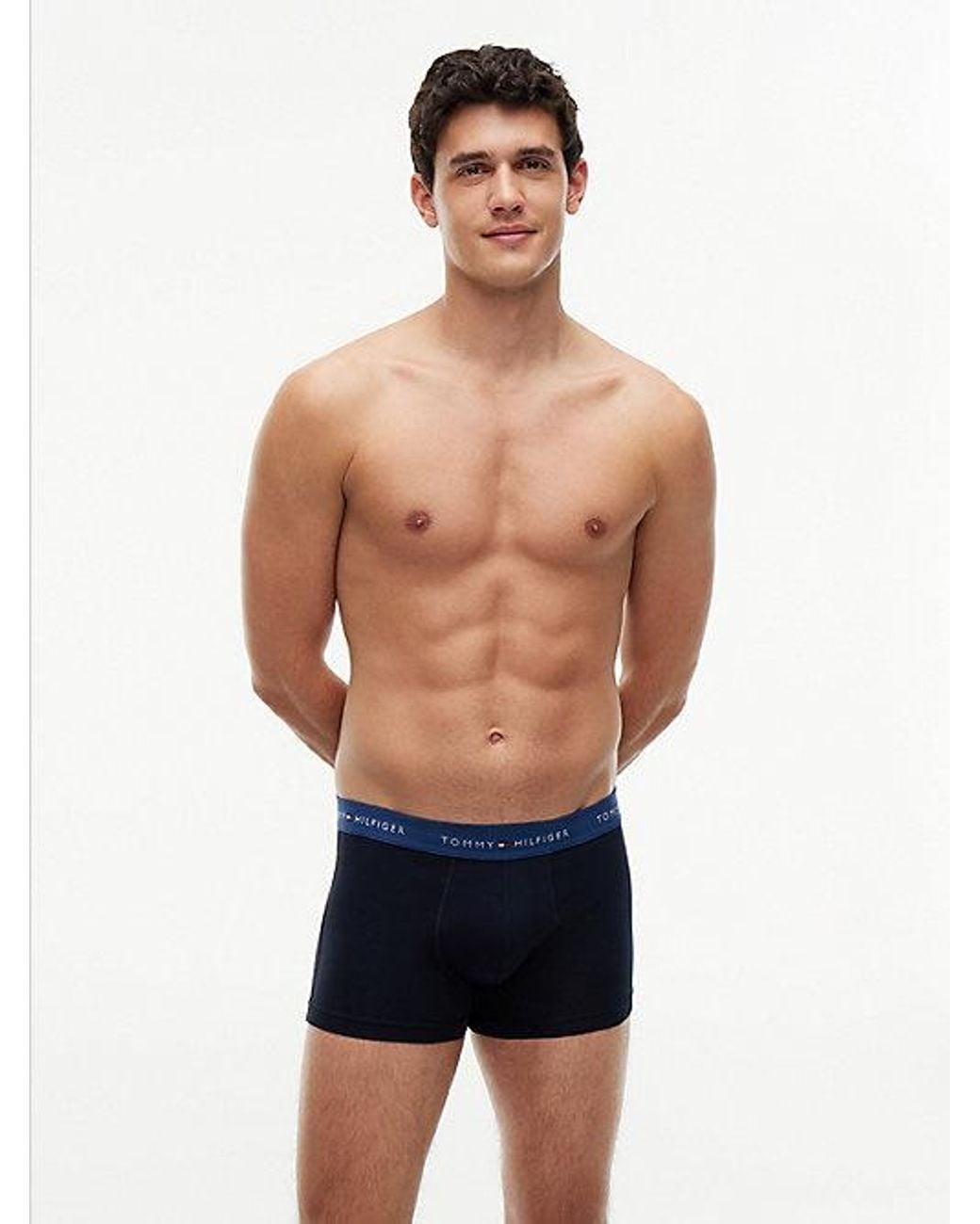 Tommy Hilfiger Blue 5 Pack Signature Logo Waistband Trunks for men