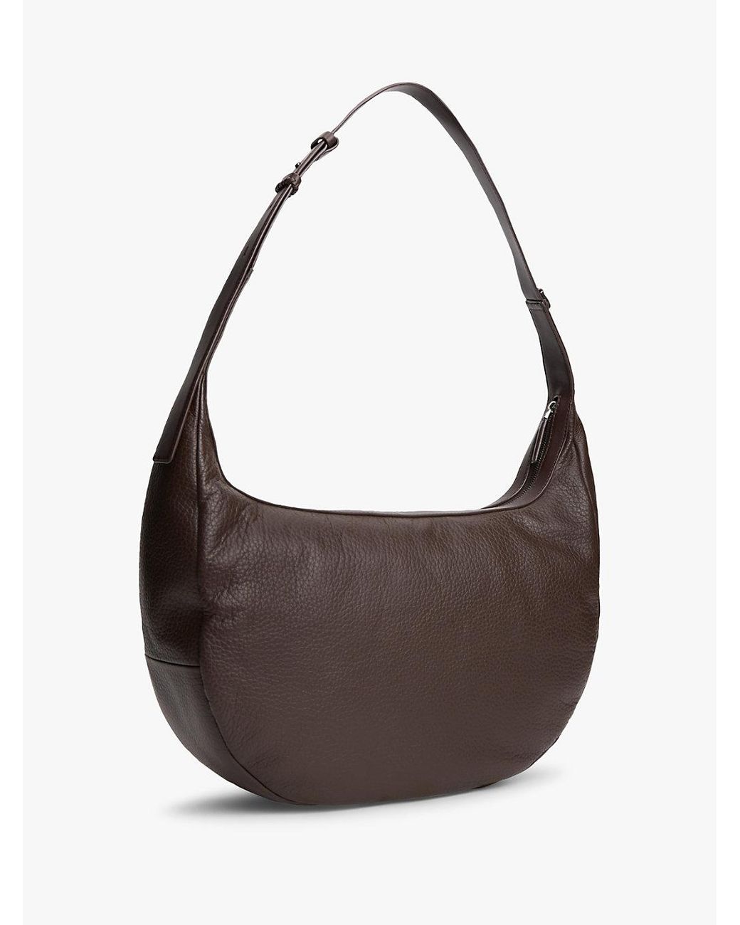 Tommy Hilfiger Brown Logo Patch Slouch Leather Crossbody Bag for men