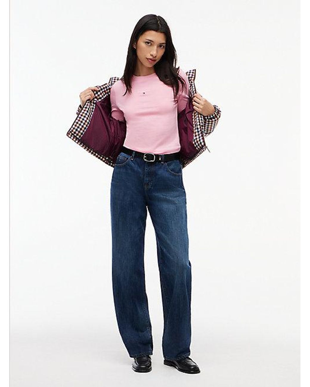 Tommy Hilfiger Pink Tommy Jeans Classic Logo Slim Long Sleeve T-Shirt