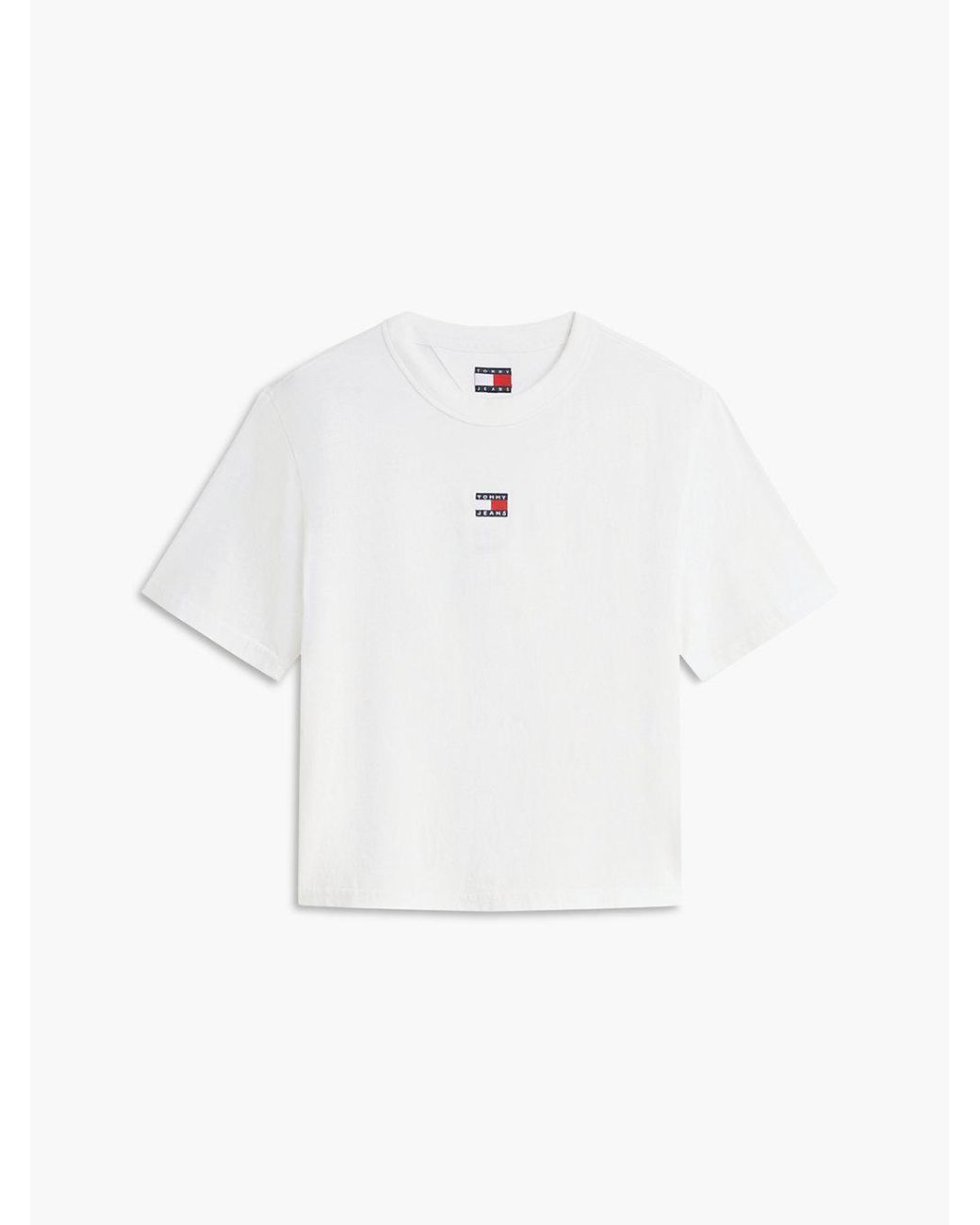 Tommy Hilfiger White Tommy Badge Boxy Crew Neck T-Shirt