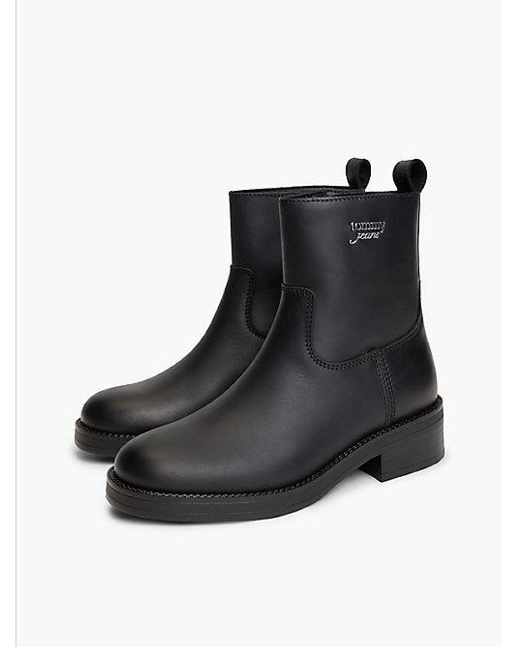 Tommy Hilfiger Black Tommy Jeans Leather Soft Outsole Chelsea Boots