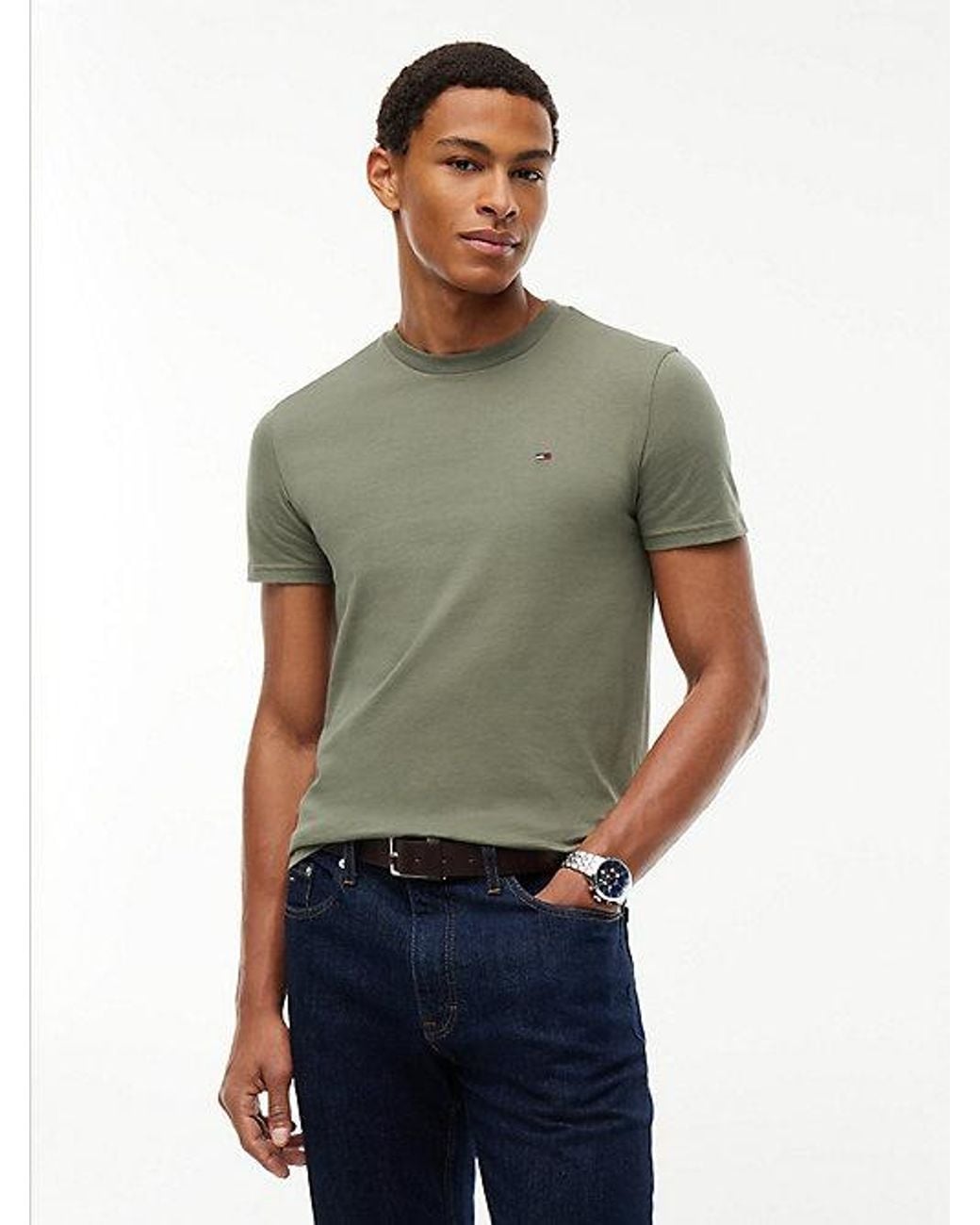 Tommy Hilfiger Green 2 Pack Tommy Flag Extra Slim T-Shirts for men