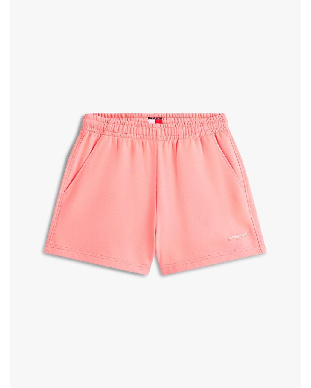 Tommy Hilfiger Red Logo Sueded Terry Relaxed Sweat Shorts