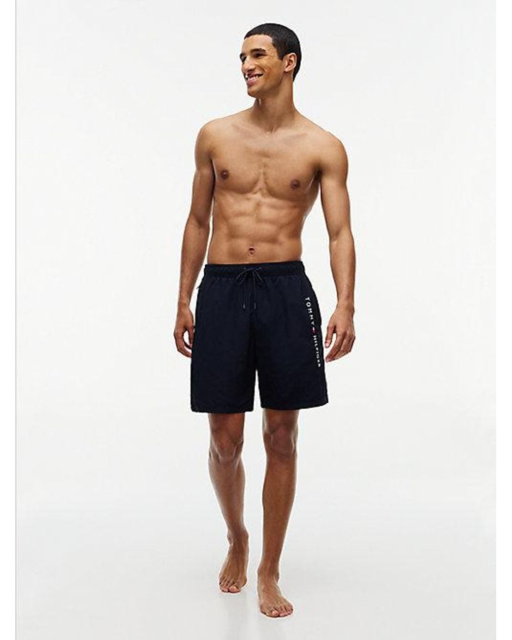 Tommy Hilfiger Blue Original Logo Long Length Swim Shorts for men