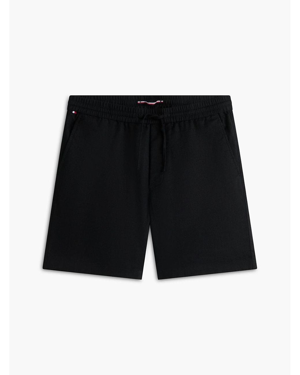 Tommy Hilfiger Black Dover Linen Blend Regular Fit Chino Shorts for men