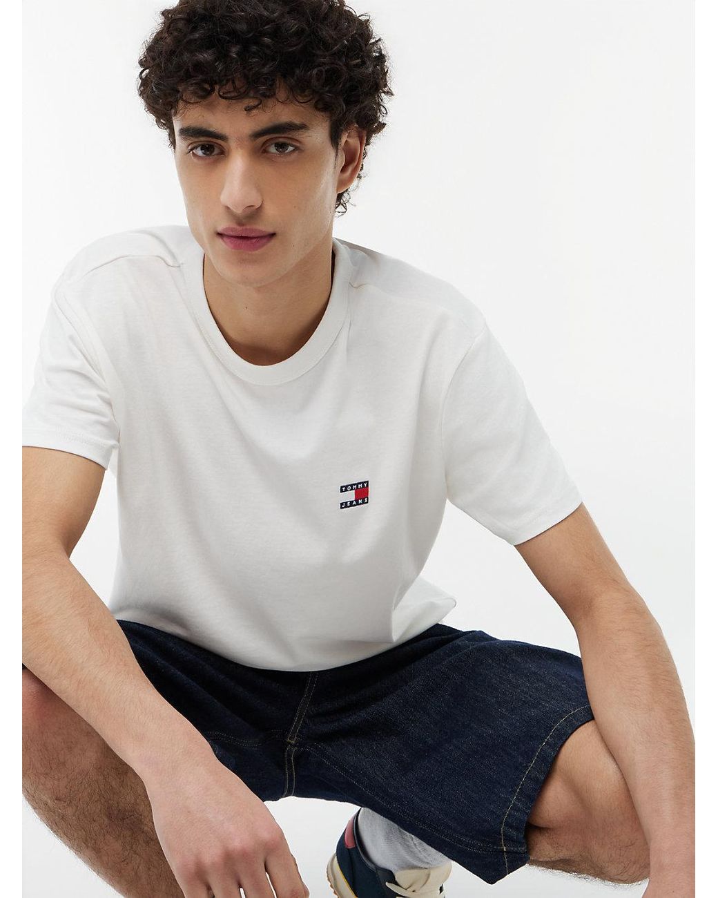 Tommy Hilfiger White Tommy Flag Crew Neck T-shirt for men