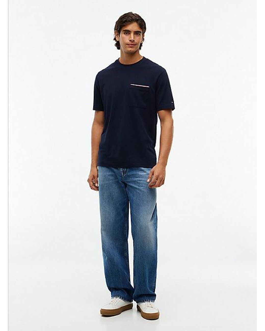 Tommy Hilfiger Blue Global Stripe Pocket Pique T-Shirt for men