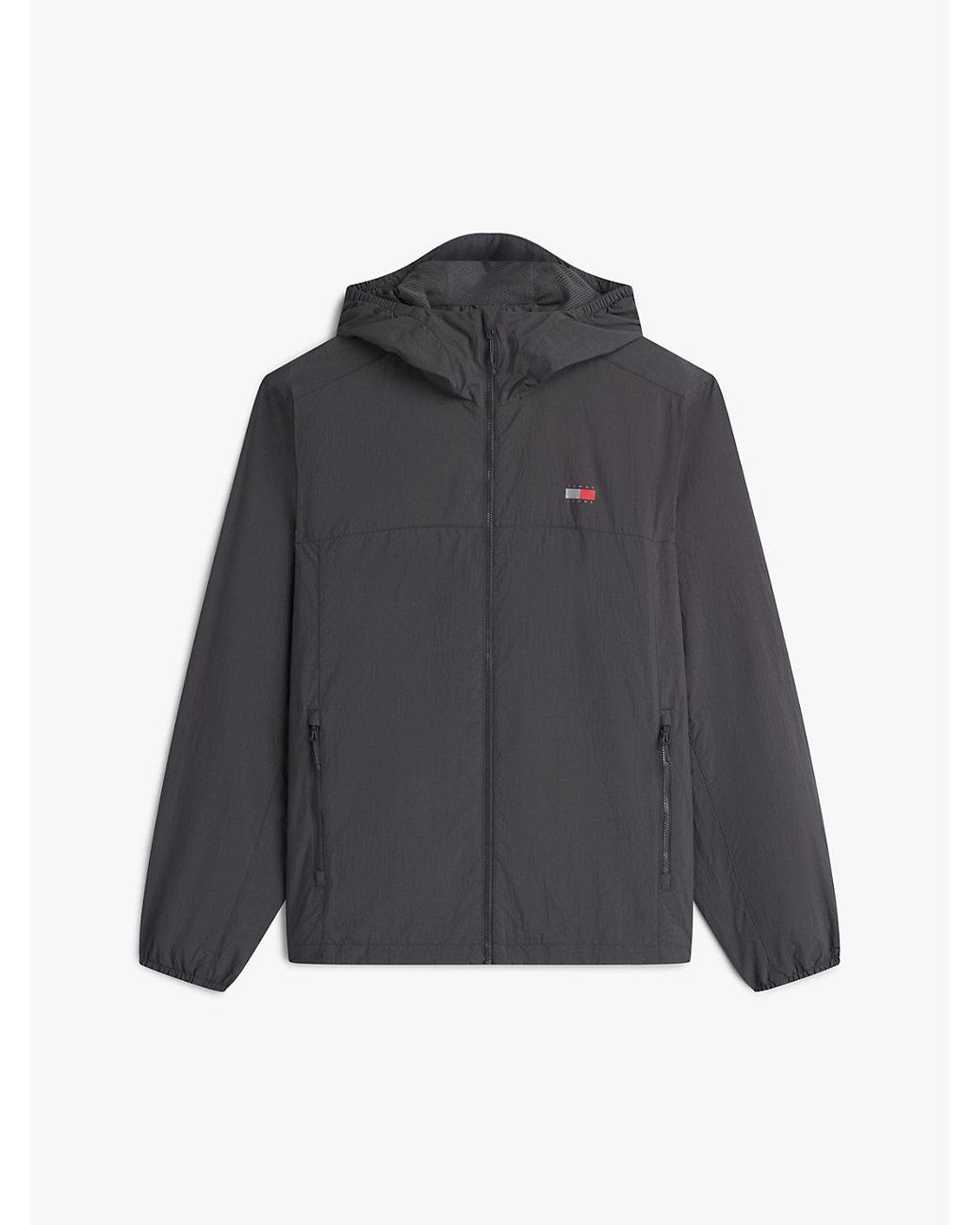 Tommy Hilfiger Gray Packable Ripstop Relaxed Hooded Jacket for men