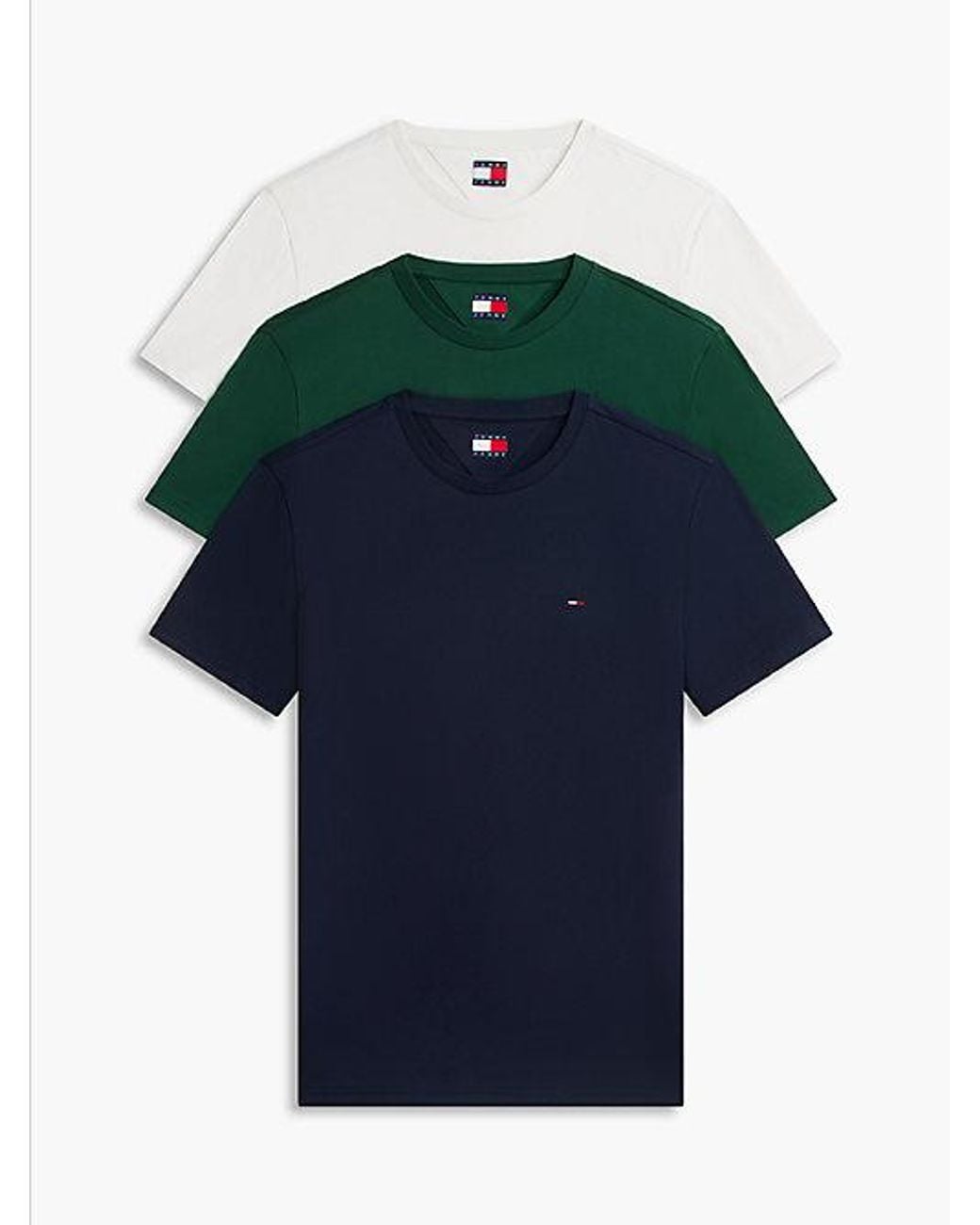 Tommy Hilfiger Blue 3 Pack Tommy Flag Extra Slim T-Shirts for men