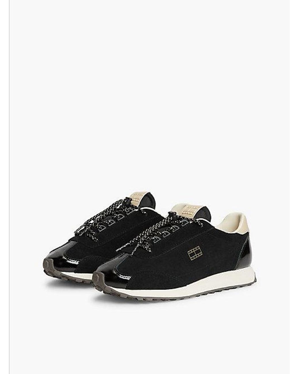Tommy Hilfiger Black Tommy Jeans Archive Suede Speed Lace Trainers