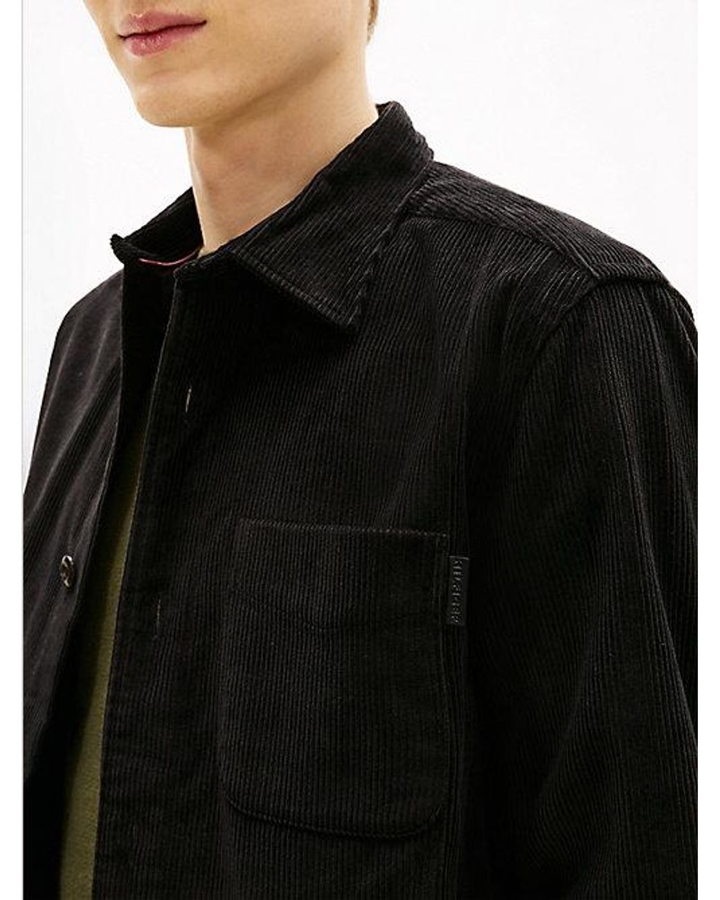 Tommy Hilfiger Black Relaxed Corduroy Overshirt for men