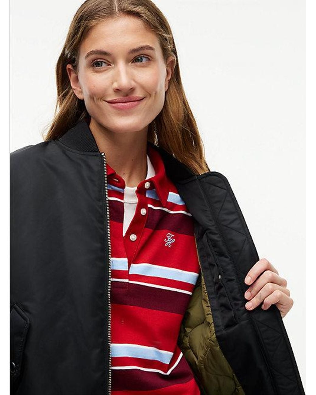 Tommy Hilfiger Blue Tommy Jeans Shiny Twill Bomber Jacket