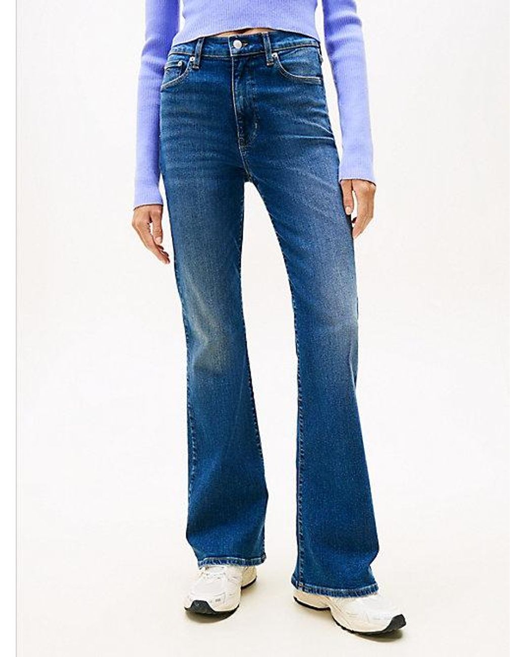 Tommy Hilfiger Blue Sylvia High Rise Skinny Flared Jeans