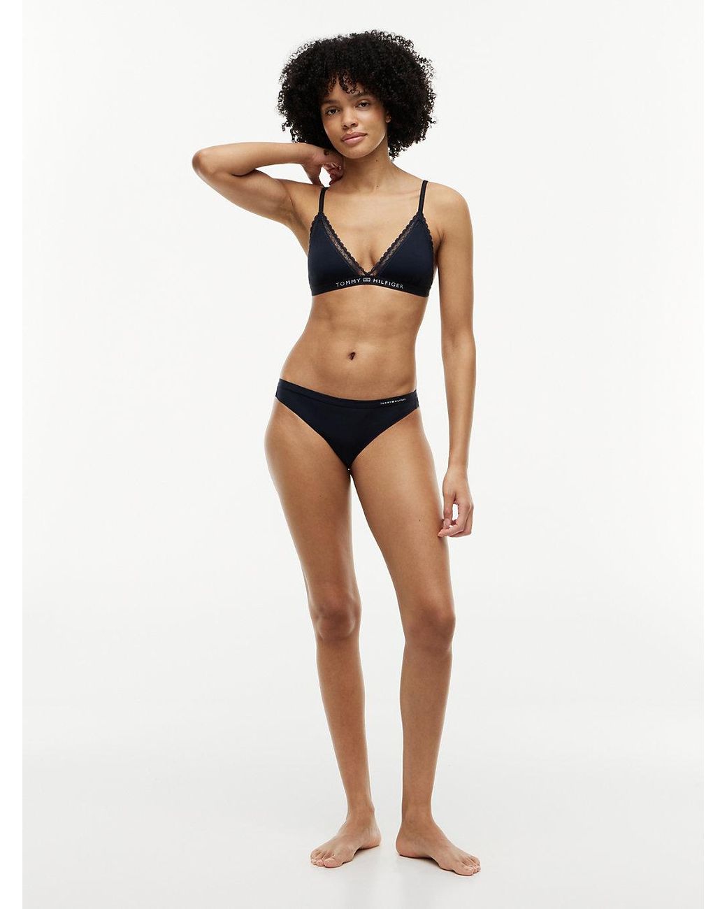 Tommy Hilfiger Blue Lace Unlined Triangle Bra