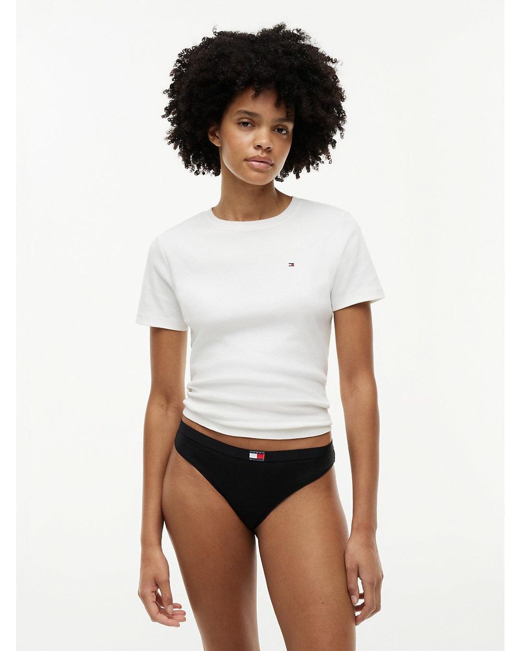 Tommy Hilfiger Black 5-Pack Heritage Logo Thongs