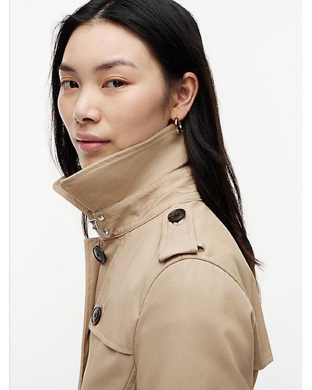 Tommy Hilfiger Blue Single Breasted Trench Coat