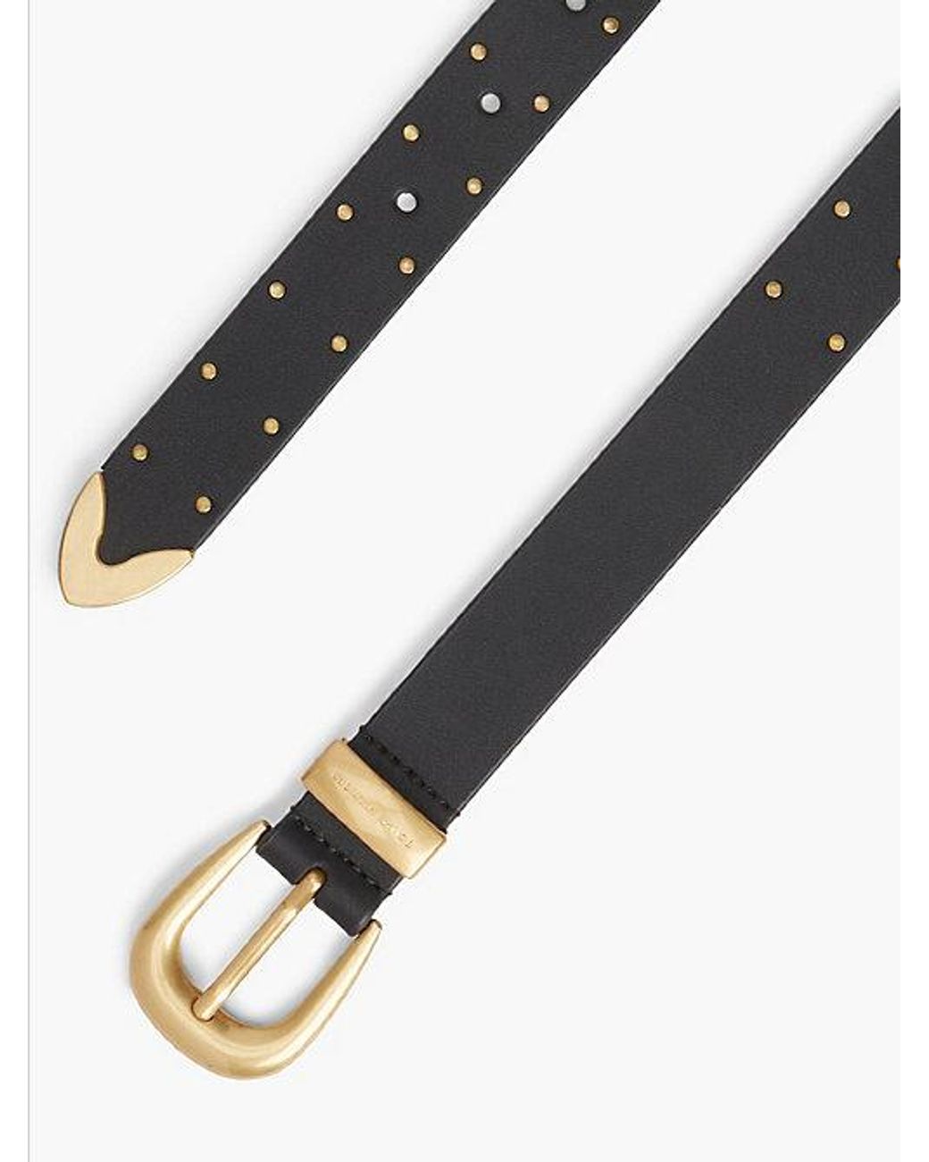 Tommy Hilfiger Multicolor Leather Western Rounded Buckle Studded Belt