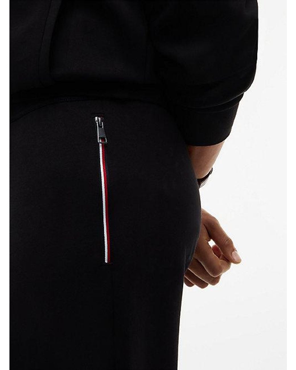 Tommy Hilfiger Black Global Stripe Pocket Terry Joggers for men