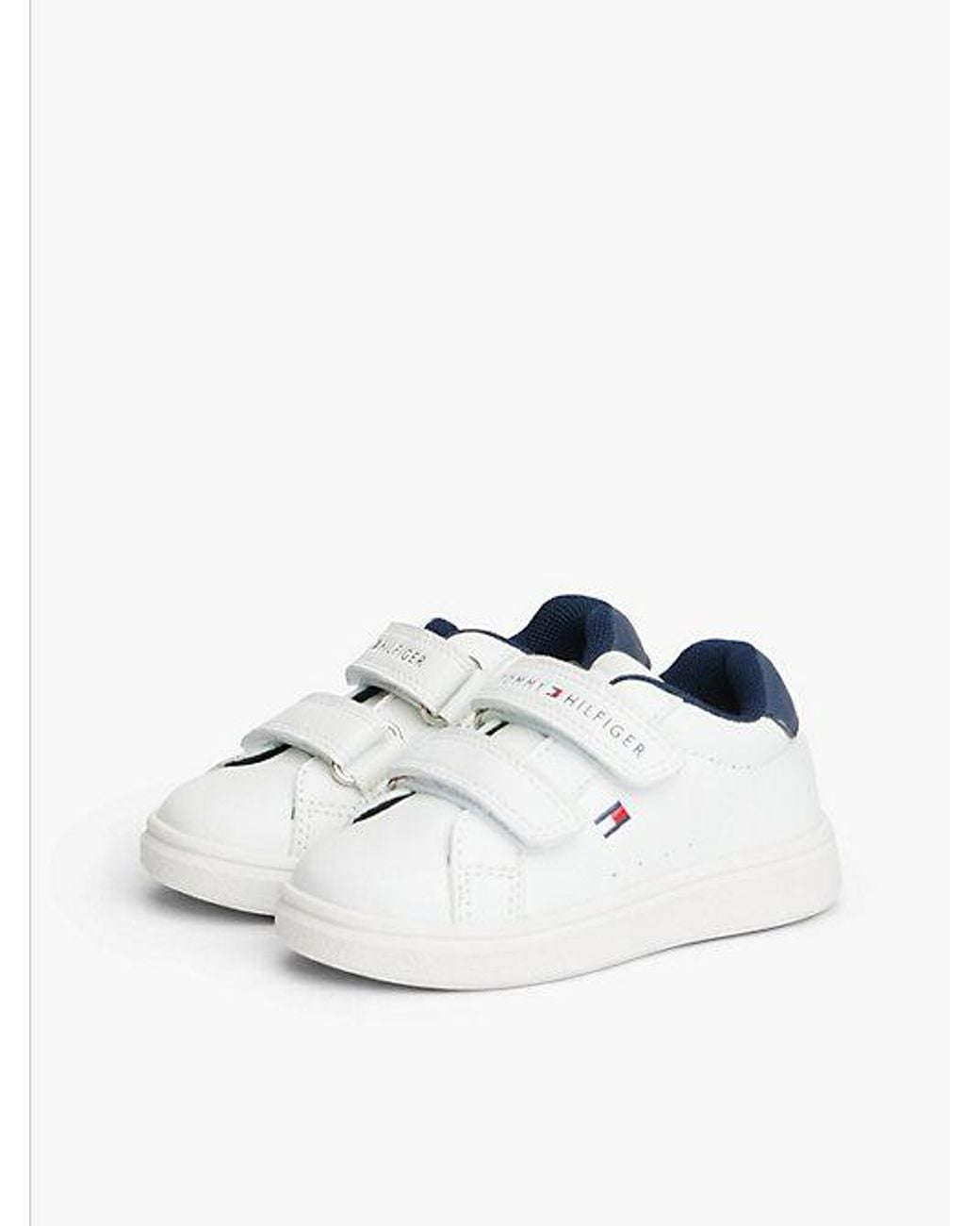 Tommy Hilfiger White Flag Hook And Loop Trainers