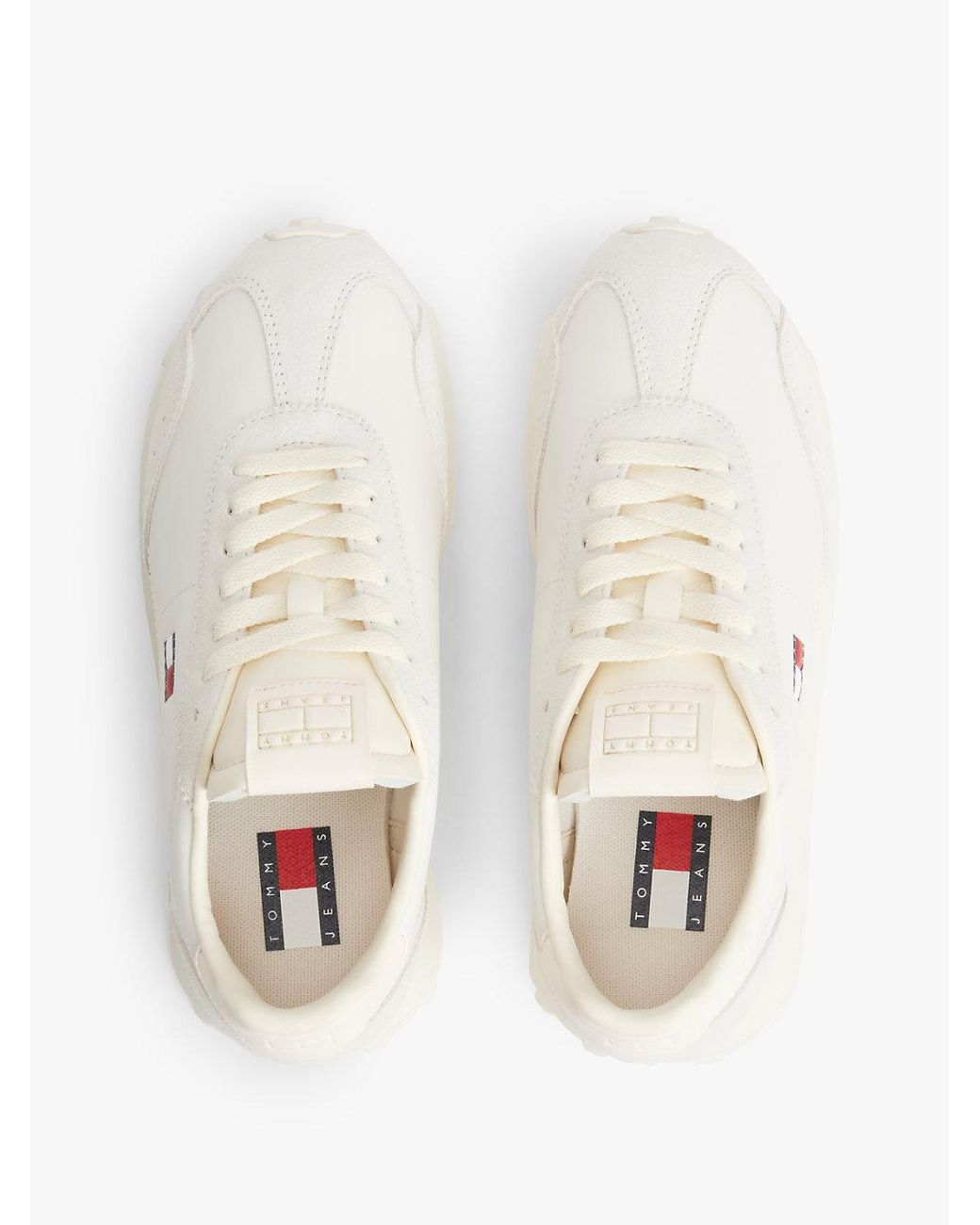 Tommy Hilfiger Natural Archive Retro Trainers With Leather