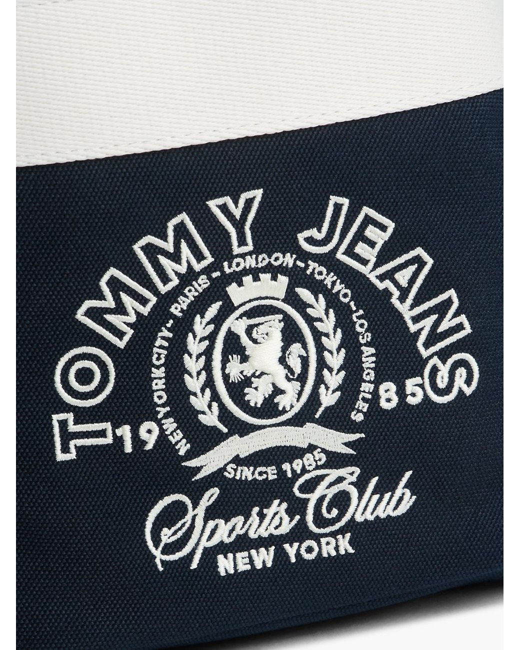 Tommy Hilfiger Blue Logo Embroidery Crossbody Reporter Bag for men