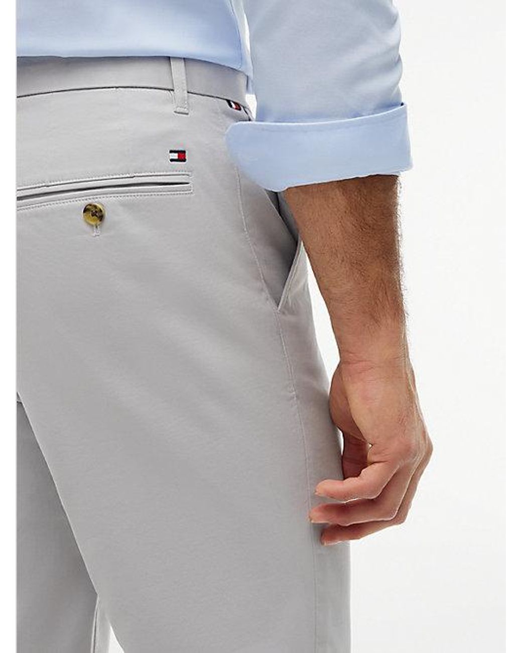 Tommy Hilfiger Gray 1985 Denton Slim Straight Leg Chinos for men