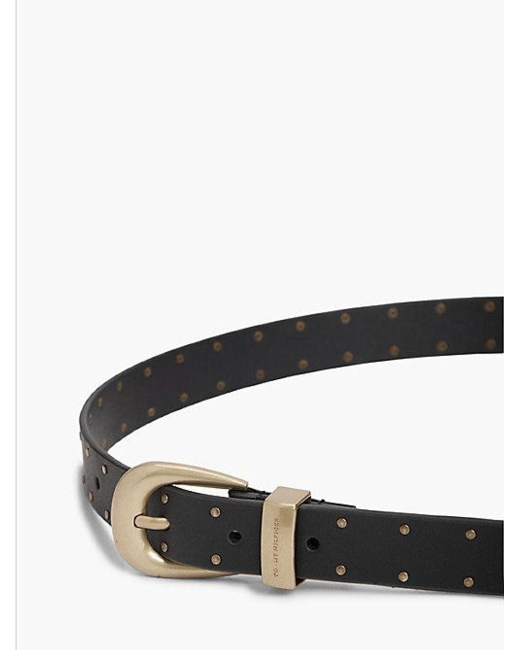 Tommy Hilfiger Multicolor Leather Western Rounded Buckle Studded Belt