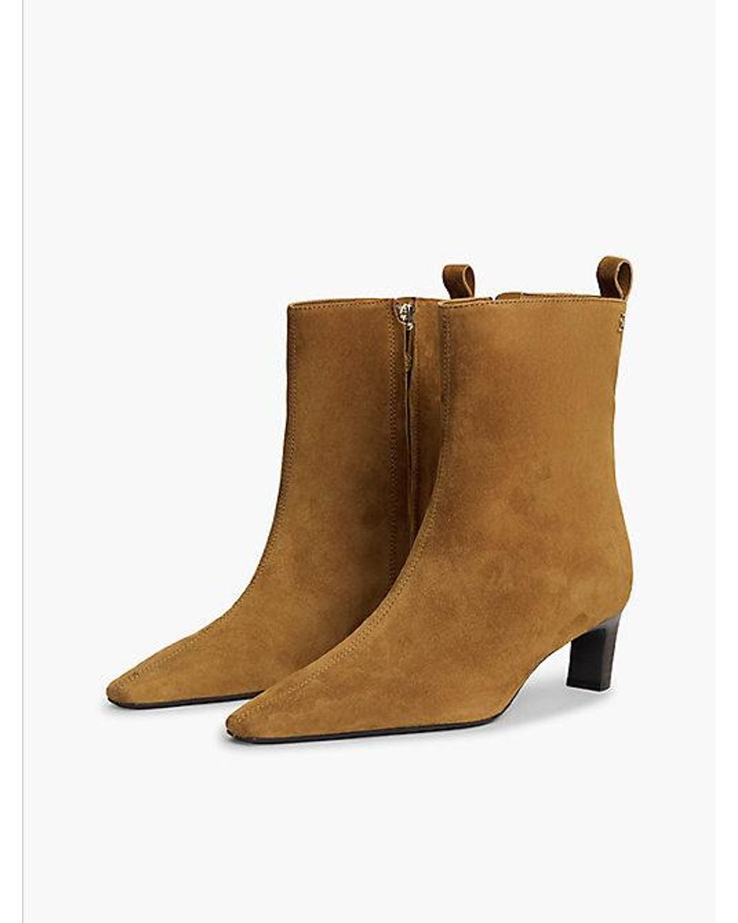 Tommy Hilfiger Brown Kitten Heel Suede Ankle Boots