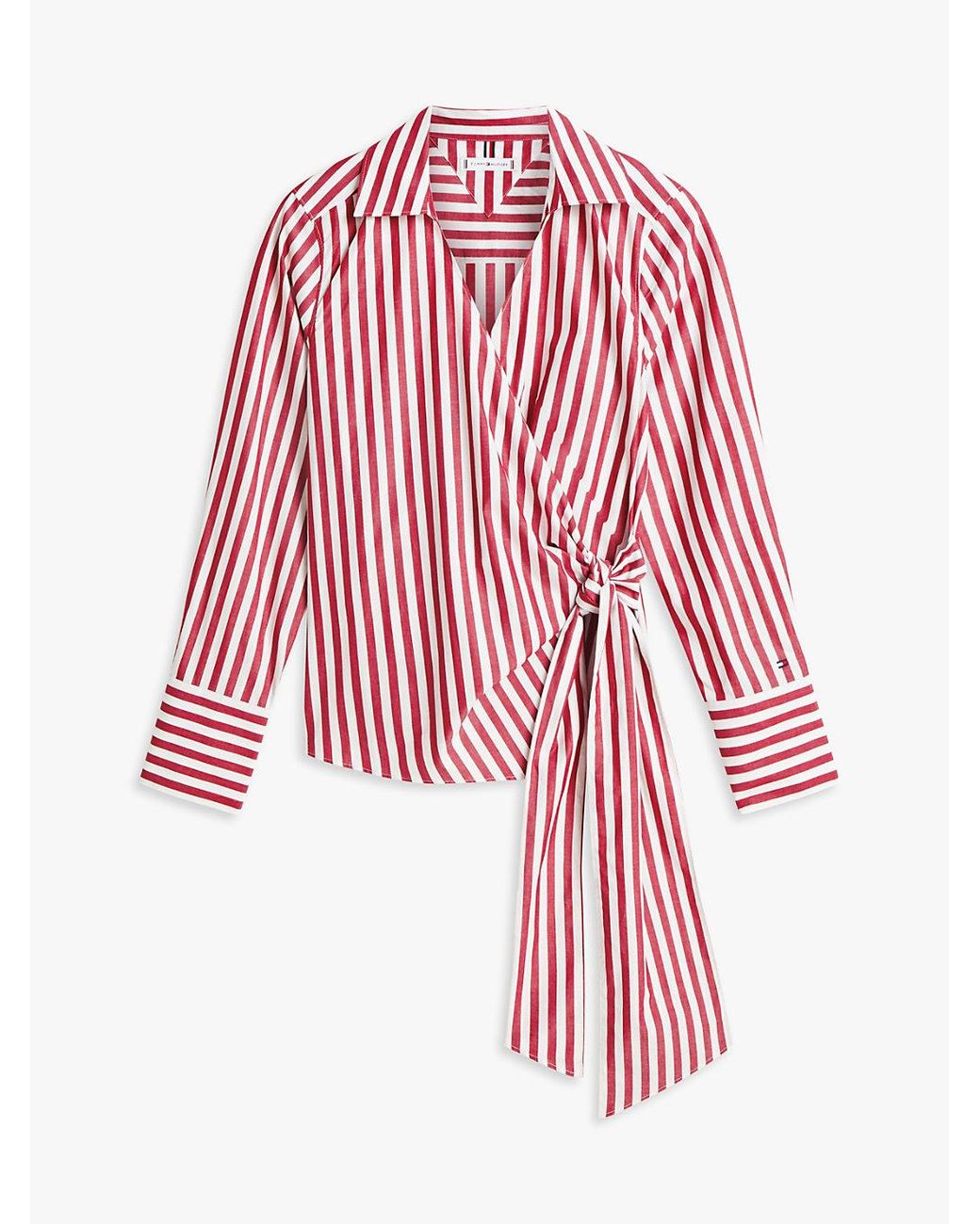 Tommy Hilfiger Red Slim Fit Wrap Knot Poplin Shirt