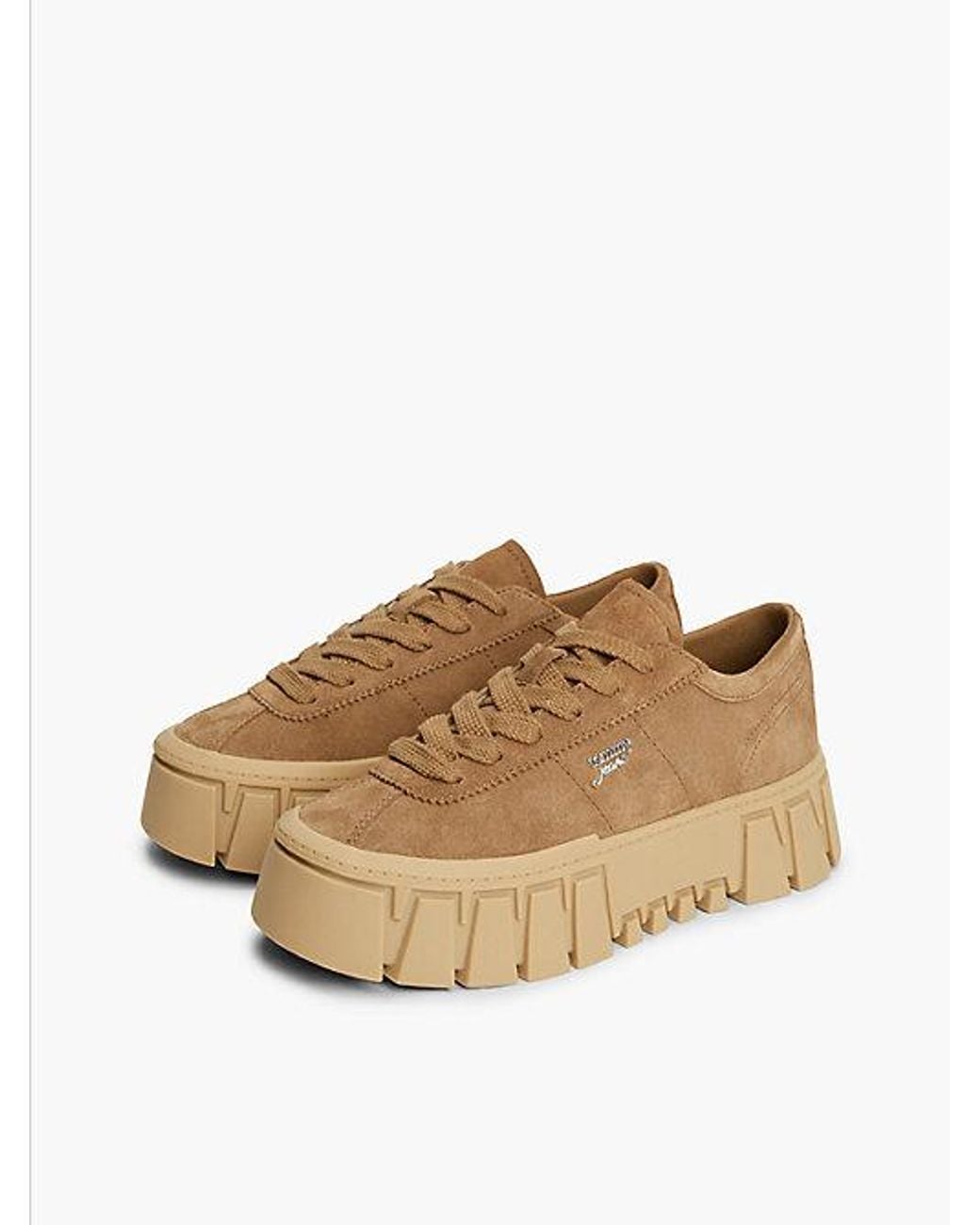 Tommy Hilfiger Brown Tommy Jeans Suede Logo Platform Trainers