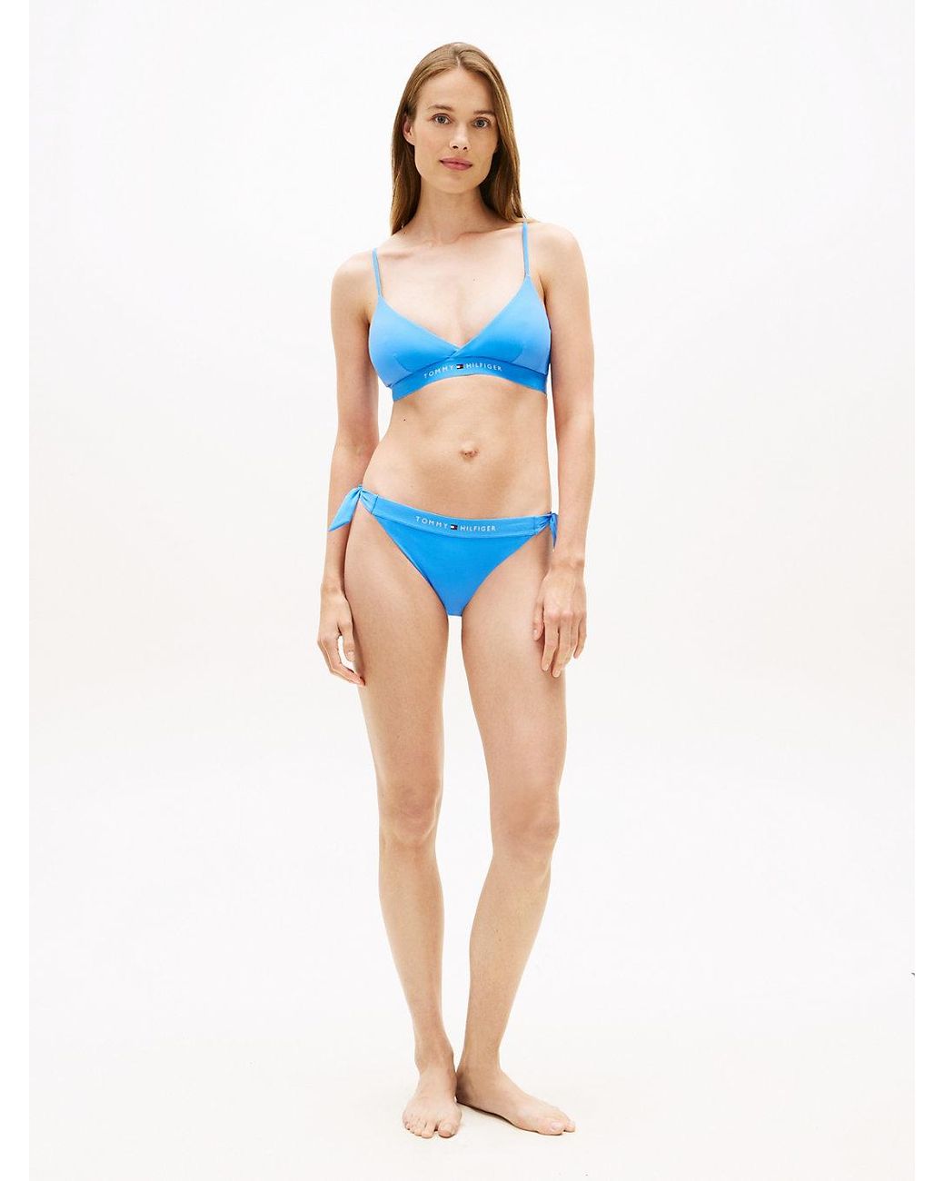 Tommy Hilfiger Blue Original Logo Bralette Bikini Top