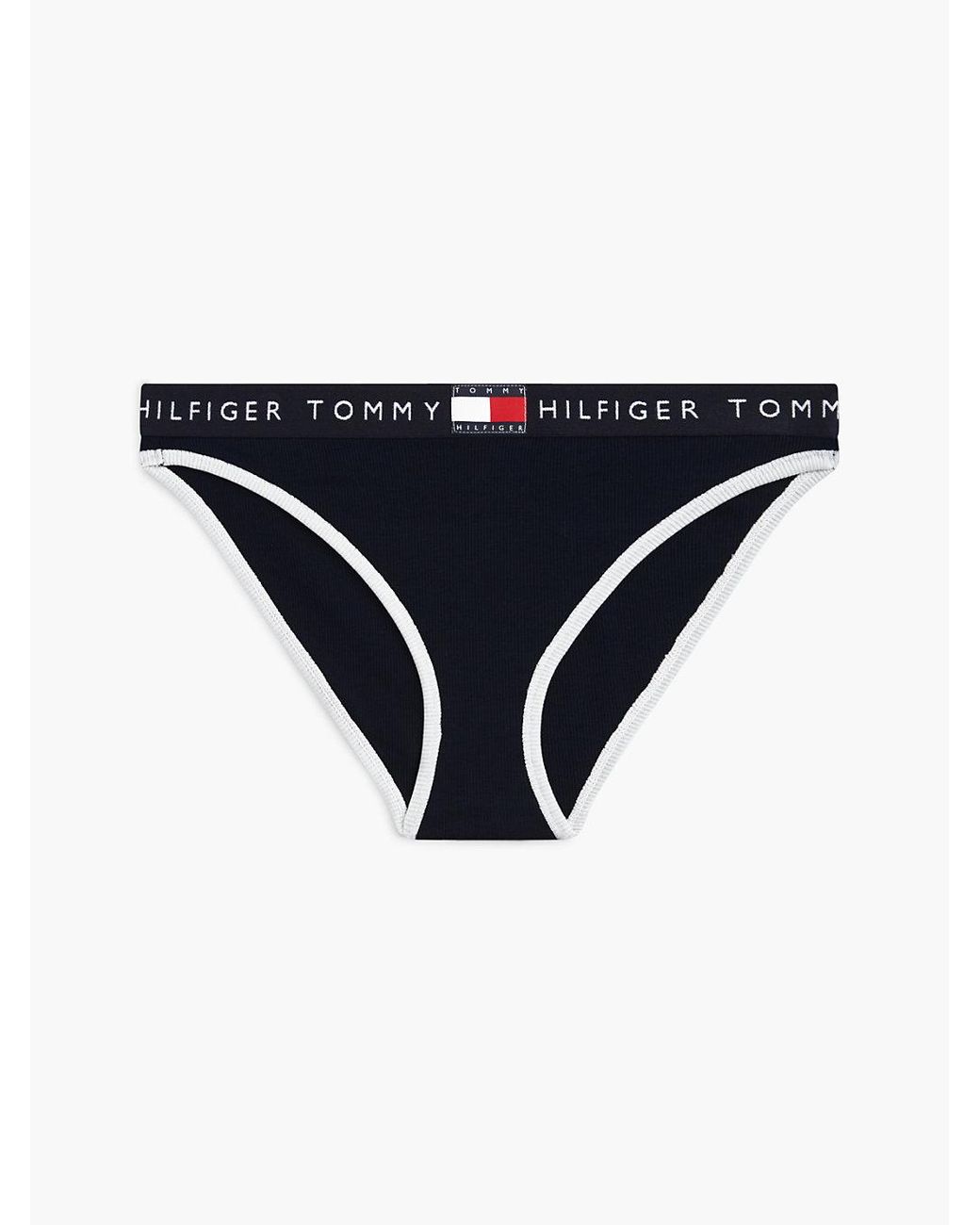 Tommy Hilfiger Blue Heritage Logo Ribbed Briefs