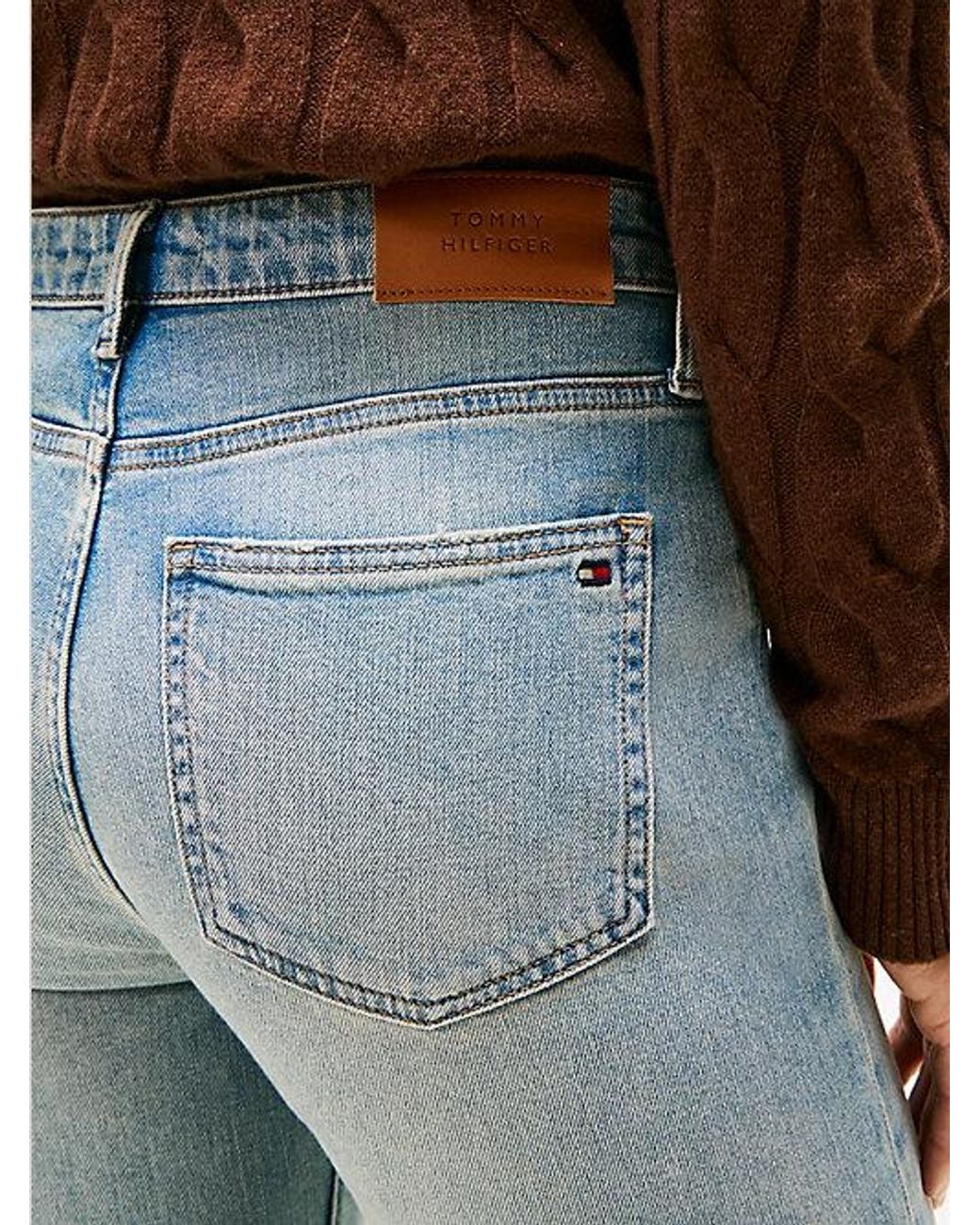 Tommy Hilfiger White Faded Mid Rise Bootcut Jeans