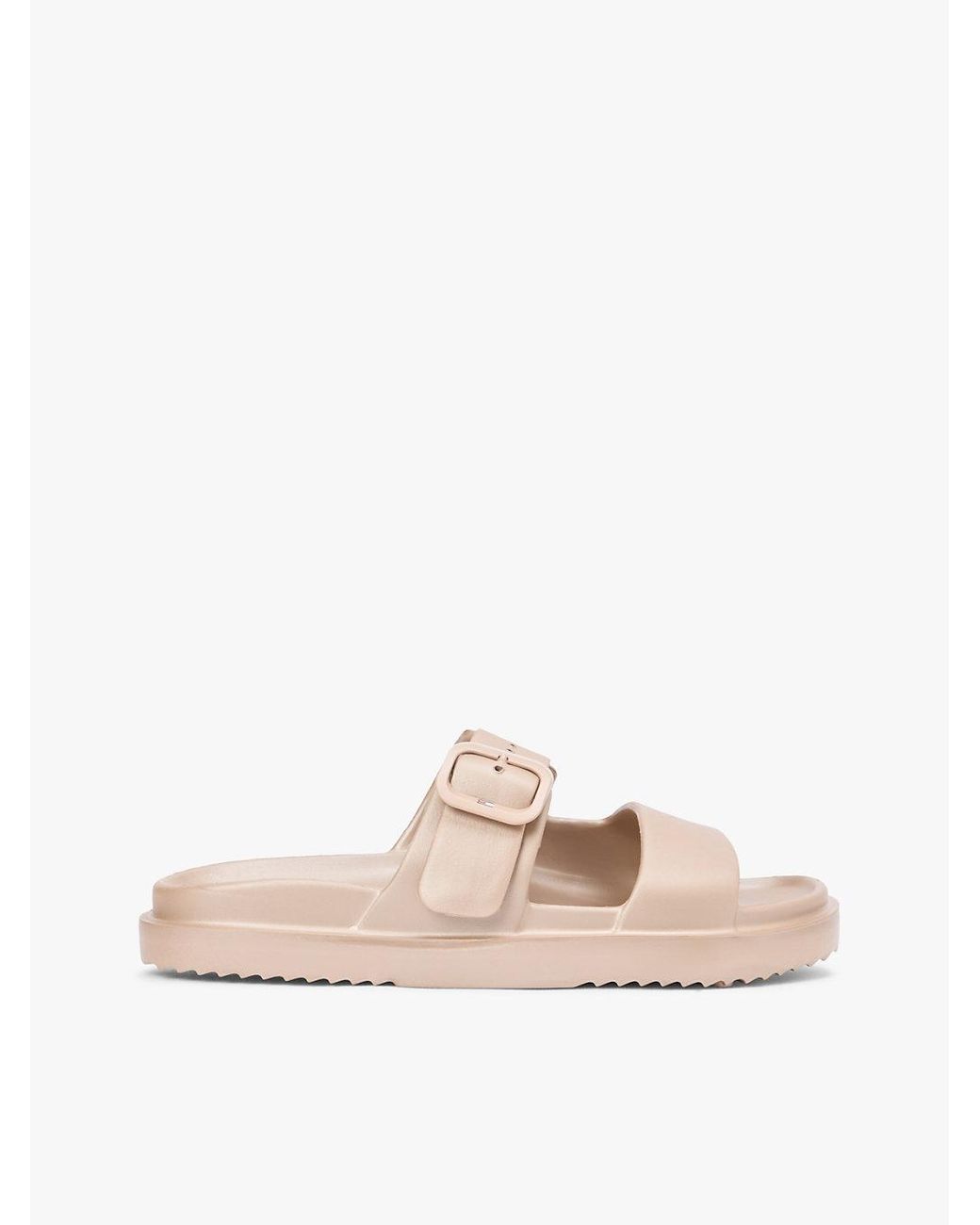 Tommy Hilfiger Natural Double Strap Enamel Flag Slides