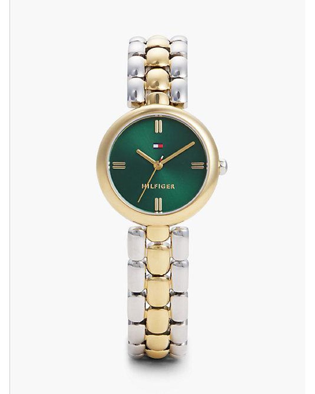 Tommy Hilfiger Metallic Dial Two Tone Plated Stainless Steel Watch