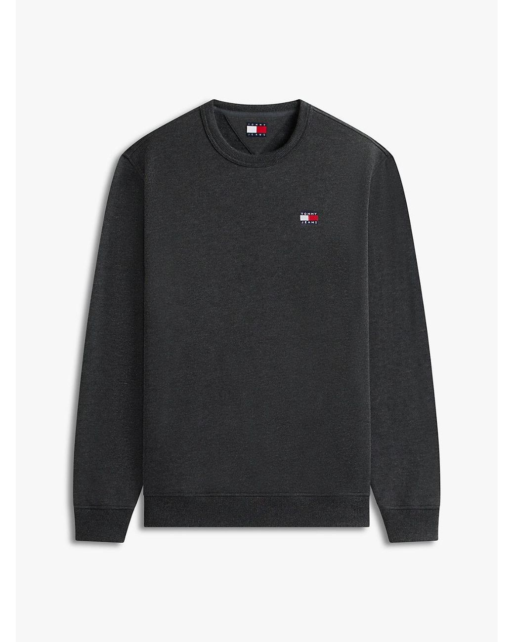 Tommy Hilfiger Black Tommy Badge Terry Crew Neck Sweatshirt for men