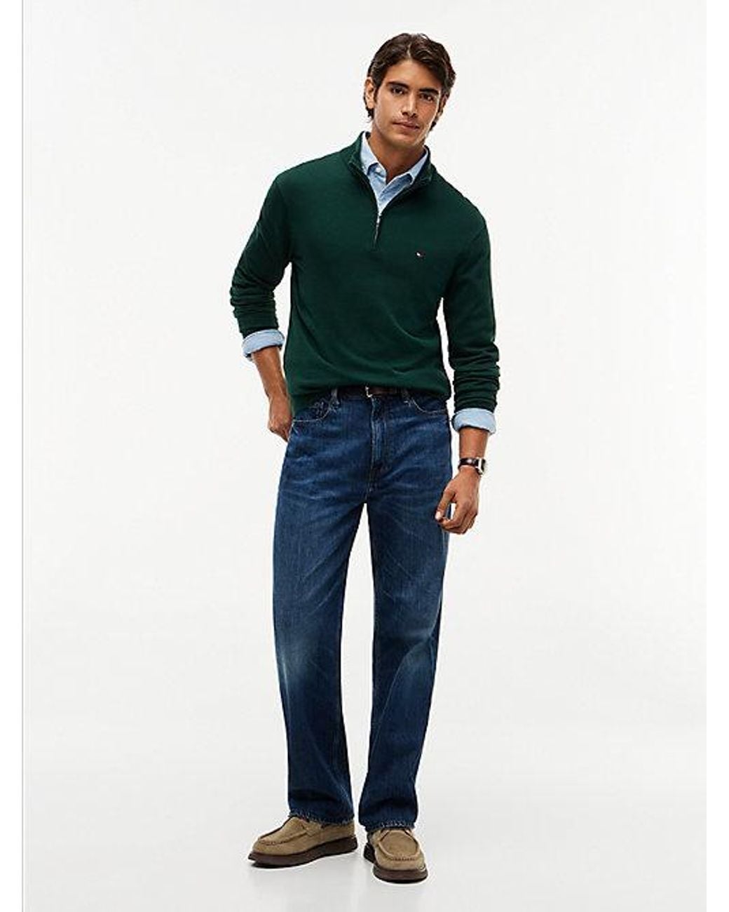 Tommy Hilfiger Blue River Relaxed Straight Leg Faded Jeans for men