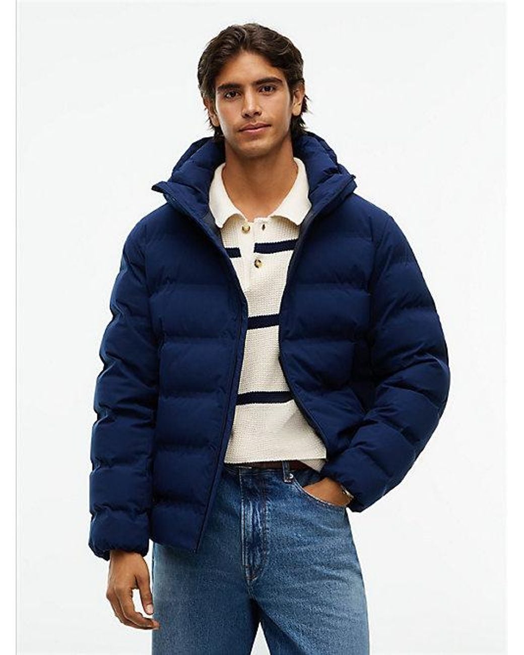 Tommy Hilfiger Blue Performance Tech Padded Hooded Jacket for men