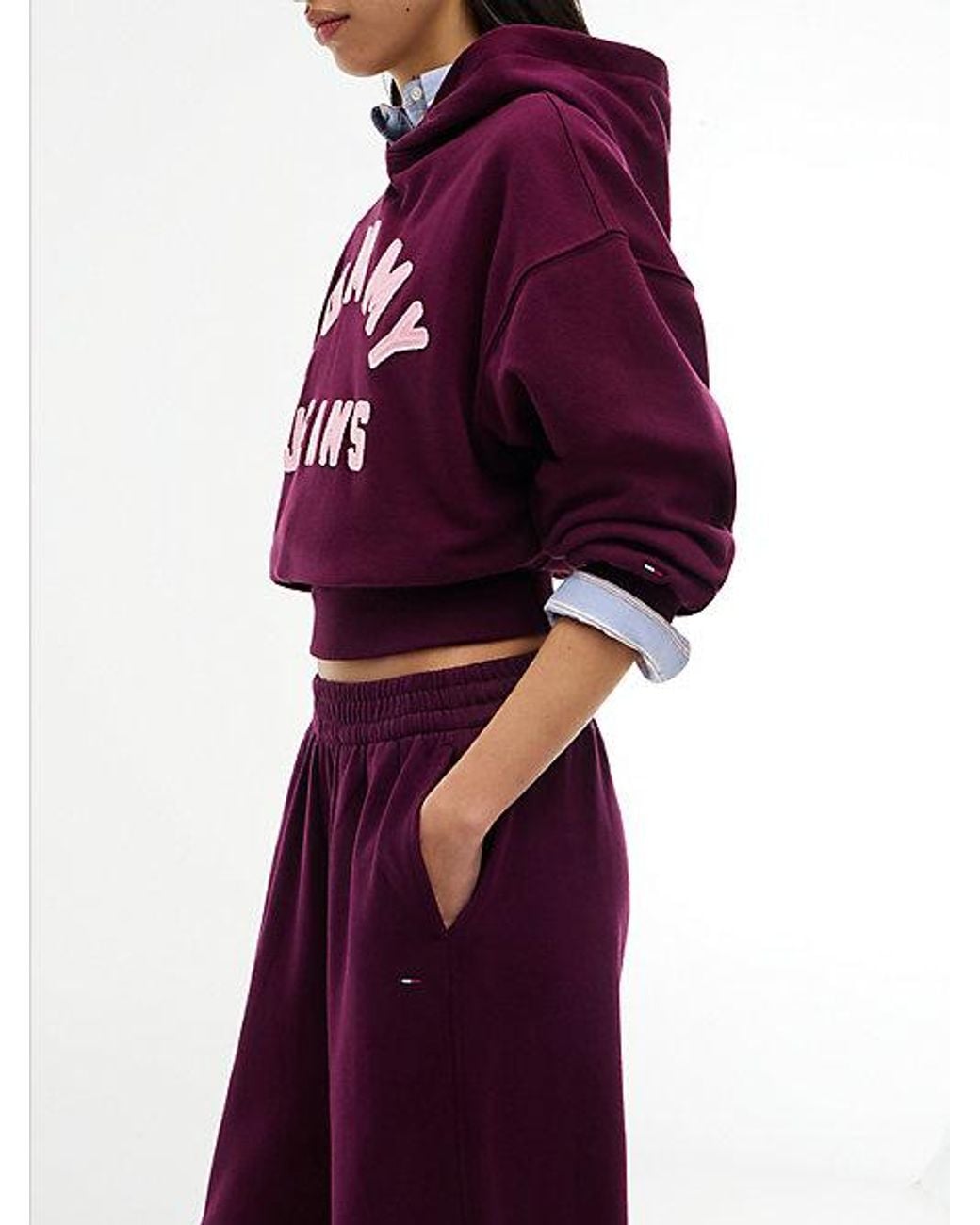Tommy Hilfiger Purple Brushed Fleece Straight Joggers
